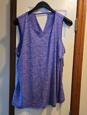 Ideology Purple Heathered Sleeveless Tank with Back Keyhole
